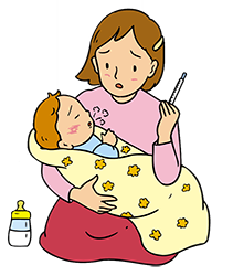 お子様が病気の場合病児保育室きどっこでお預かりします。